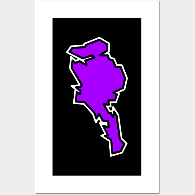 Quadra Island Dressed in a Purple Violet - Solid Simple SIlhouette - Quadra Island Wall Art by City of Islands